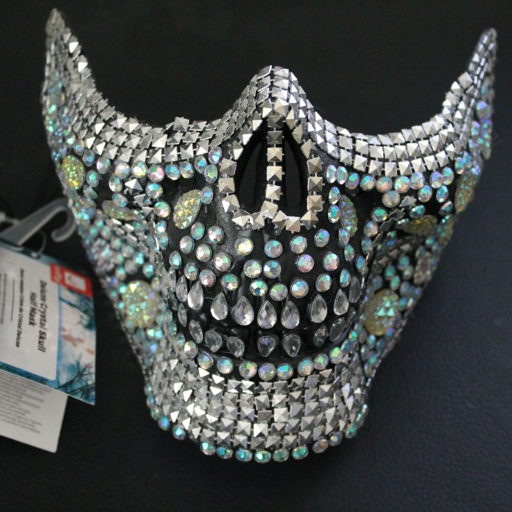 Deluxe Crystal Skull Half Face Mask